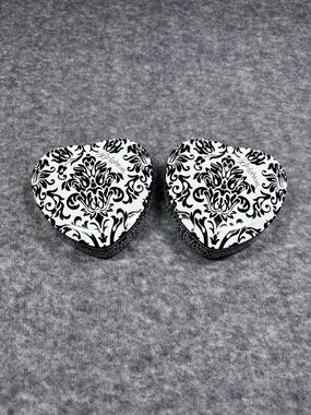 Two Brighton Heart Jewelry Tins - Black & White